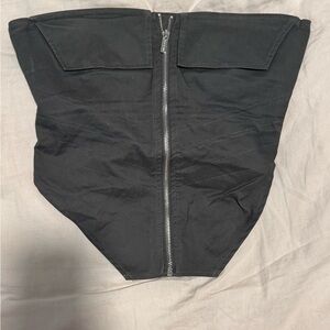 Black Zippered Women's Top